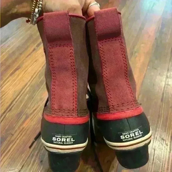 Sorel Slimpack Womens Redwood Candy Apple 1964 Mid Calf Lace Up Boots Size  8 - Picture 6 of 9